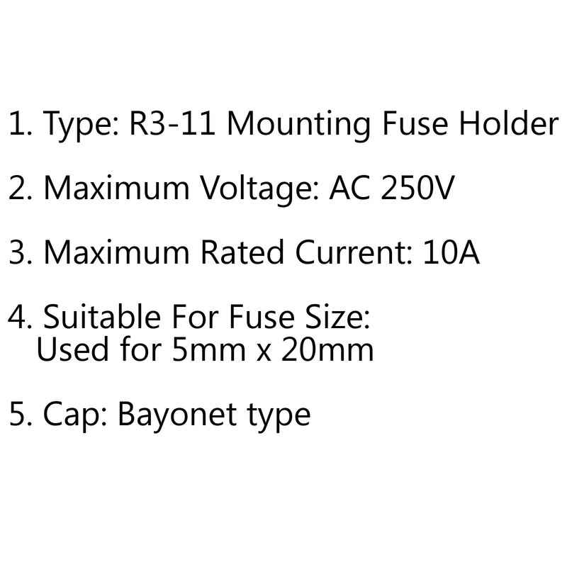 Topteng SCI R3-11 Model, Professional Quality 5 x 20mm Fuse