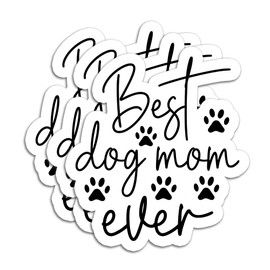 (3Pcs) Best Dog Mom Ever Sticker Dog Mom Sticker Dog Paw Sticker Dog Stickers Waterproof Vinyl Decal Gifts for Mom Mama Dog Lovers Decorate Books, Laptops, Tumblers, Water Bottles, Cups, 3 x 2.7 Inch