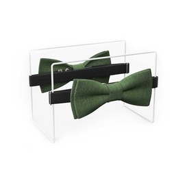 MAY-TIE Herren Fliege Set | Hochzeitsfliege vegan vorgebunden | Leinen Fliege in Dunkelr√ºn | Optional mit Einstecktuch & Hosentr√§ger | Large Batwing