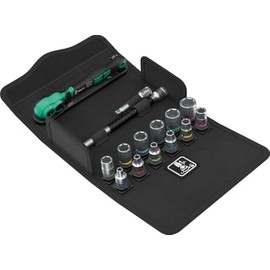 8100 SA 13 Zyklop Comfort Ratchet Set, reversing Lever, 1/4" Drive, Metric, 15 Pieces