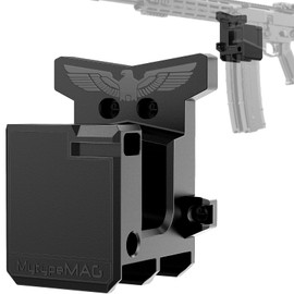 MytypeMAG Gun Wall Mount, AR10 Rifle Wall Rack Mount with Strong and Solid PA Material, Load Bearing Capacity 300Lbs of Tension for 308/7.62 Rifle, AR Wall Mount with Double PMAG Holder