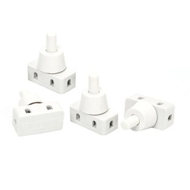 Leloco 4 Pieces Built-in Pressure Switch White 250V 2A with Screw Contacts - 1-Pin Pressure Switch for Lamps, Household Appliances and Electrical Installation (M10 Thread, IP20 Protection)