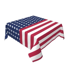 BETGINY 4th of July Tablecloth 60x60 Inch Square Independence Day Patriotic Table Cloth Fabric Farmhouse American Flag Star Stripe Tablecloth Decorative for Picnic Party Holiday Home Indoor Outdoor