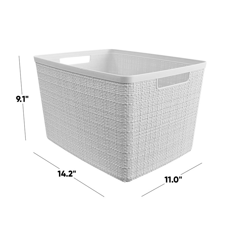 Curver Set of 4 Jute Large Decorative Plastic Organization and
