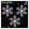 com-four® 3 x large decorative snowflakes pendant, transparent 30 cm