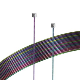CNC Pro Slick Polished Bike Gear Cable for Shimano/SRAM,MTB Gear Cable 1.2X 2100mm for Mountain Bike/Road Bike，1pc,Rainbow.