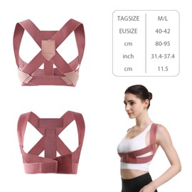 KGDUYC Consumables for the Back, Invisible Humpback Correction Belt, Anti-Buckle Chest Brace, Posture Correction Belt (Pink)