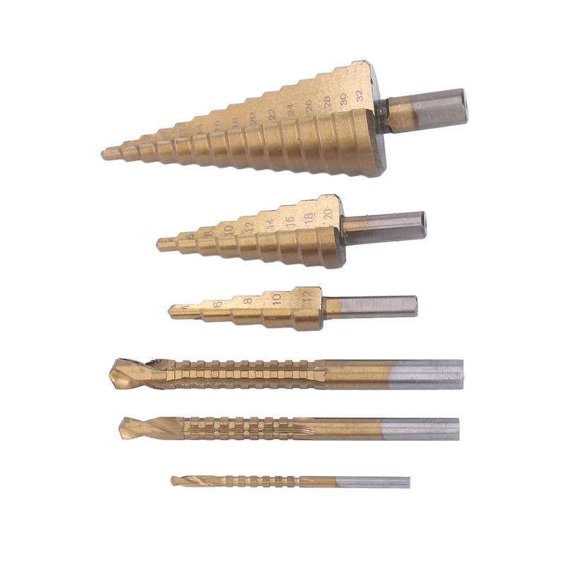 Step Drill Bit Set Universal Triangle Shank HSS High Hardness