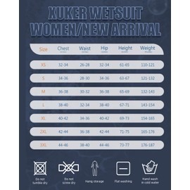 XUKER Wetsuit Women 3mm, Neoprene Wet Suits for Women in Cold Water Front Zip Full Body Long Sleeve Diving Suit for Snorkeling Surfing Swimming Kayaking Canoeing