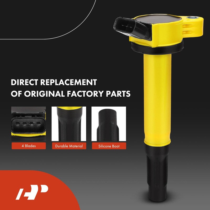 A-Premium Ignition Coil Pack and Iridium Spark Plugs Compatible with