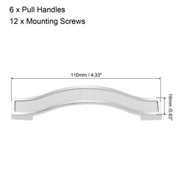 uxcell Cabinet Pulls Drawer Handle 96mm Hole Centers Alloy Crystal Full White 6Pcs