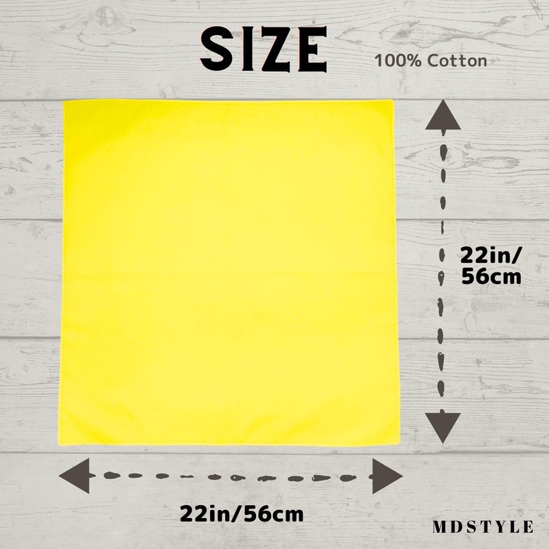 MDSTYLE 100% Cotton Solid Color Bandana for Men & Women