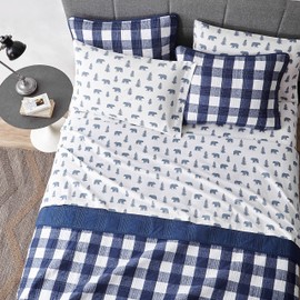 Eddie Bauer - Full Sheet Set, Warm Breathable Cotton Flannel Bedding with Deep Pockets, Brushed for Extra Softness, Cozy Home Decor, Oeko-Tex Certified (Bears & Trees, Full)