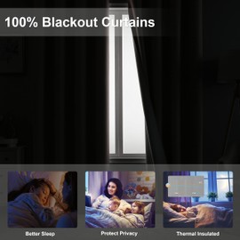 MISS SELECTEX Textured Linen 100% Blackout Curtains for Bedroom/Living Room Energy Saving Window Treatment Curtain Drapes, Faux Linen Look Fabric with White Blackout Liner (52x63, Ivory, 2 Panels)