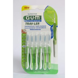 GUM Trav-ler Interdentalbrushes 6 piece ISO 3 Green 1.1mm, pack of 3 (3x 6 pieces)
