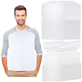 Janmercy 300 Pcs Disposable Bibs Bulk Disposable Adults Bibs 24 Inch Waterproof Plastic Bib Single Use Seafood Christmas Party Dining Clothing Protectors for Women Men Elderly Senior Eating