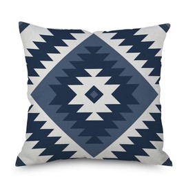 Mymassagepillow- Pressure Activated Massage Pillow for Back, Neck, Feet, & More - Stylish & Durable Neck and Back Massager & Sciatica Pillow - 13in x 13in - Machine Washable Cover (Navy Blue & White)