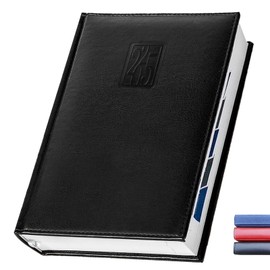 Daily Planner 2025 Page a Day - Business Planner A5 Day Planner 2025, Daily Hourly 2025 Planner 5x7, 365 Day Planner with Monthly Tabs and Calendars, Agenda 2025 for Women Men, Diary (BLACK 2025)