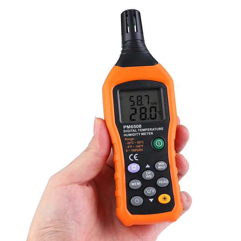 PM6508 High Precision Handheld LCD Digital Temperature Humidity Meter Thermometer