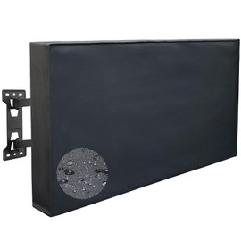 RICHIE Outdoor TV Cover 24 Inch Weatherproof, Fits Up to 24’’Wx18’’H Outside Flat Screen TV, Thick and Dust-proof Fabric TV Screen Protector, Outdoor TV Enclosure with Remote Control Pocket, Black