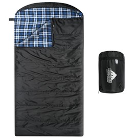 AGEMORE Cotton Flannel Sleeping Bag for Adults, Lightweight XXL Cotton Sleeping Bag for Camping Backpacking or Hiking, Water Resistant,3-4 Season Warm & Cool Weather