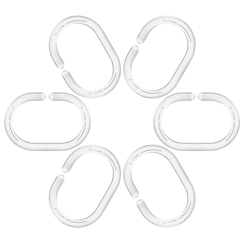 Plastic Shower Curtain Rings Hooks for Bathroom Shower Window Rod
