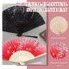 AstraGlam 2PCS Bamboo Folding Hand Fans in Red and Black