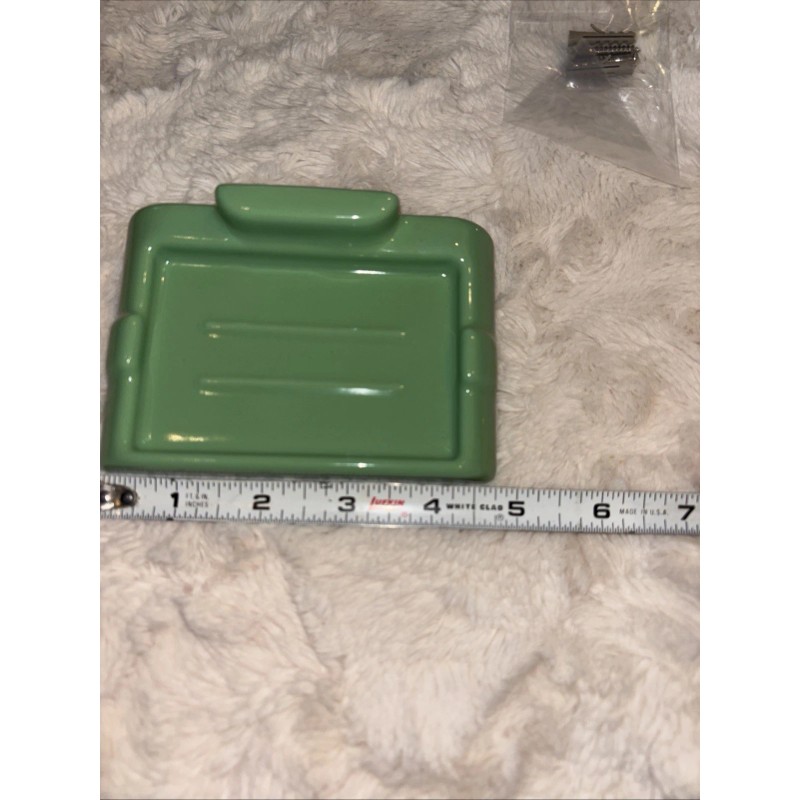 Chandler Vintage Soap Dish Holder Porcelain Wall Mount Jadeite Green