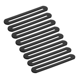 uxcell 8Pcs Adjustable Flat Mending Plate Support with Slot, 4.33 x 0.75 Inch Stainless Steel Slotted Straight Brace Brackets for Wooden Furniture, Black