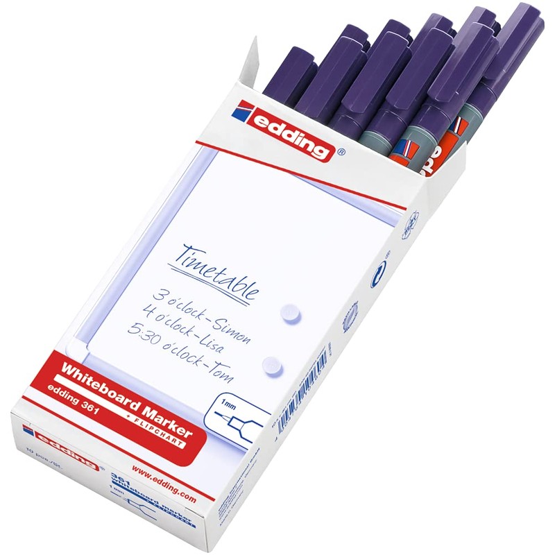 edding 361 whiteboard marker - violet - 10 whiteboard pens