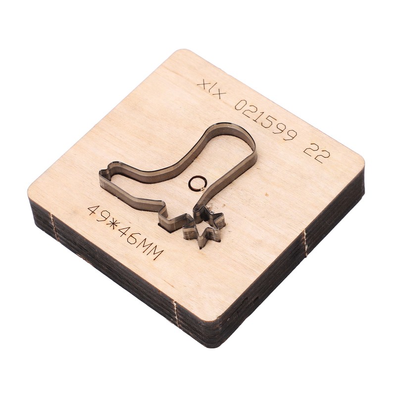 Leather Punching Die Shoe Shaped Alloy Steel Blade Birch Base