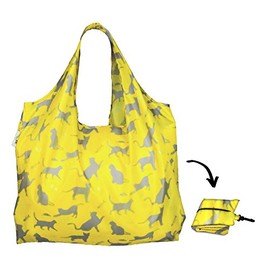 Re-Uz Lifestyle XL Shopper - Happy Cats Sage - Eco Friendly Reusable Foldable Shopping Grocery Bag