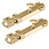 XFORT® 2 Pack Polished Brass Door Bolt, Surface Mounted Sliding