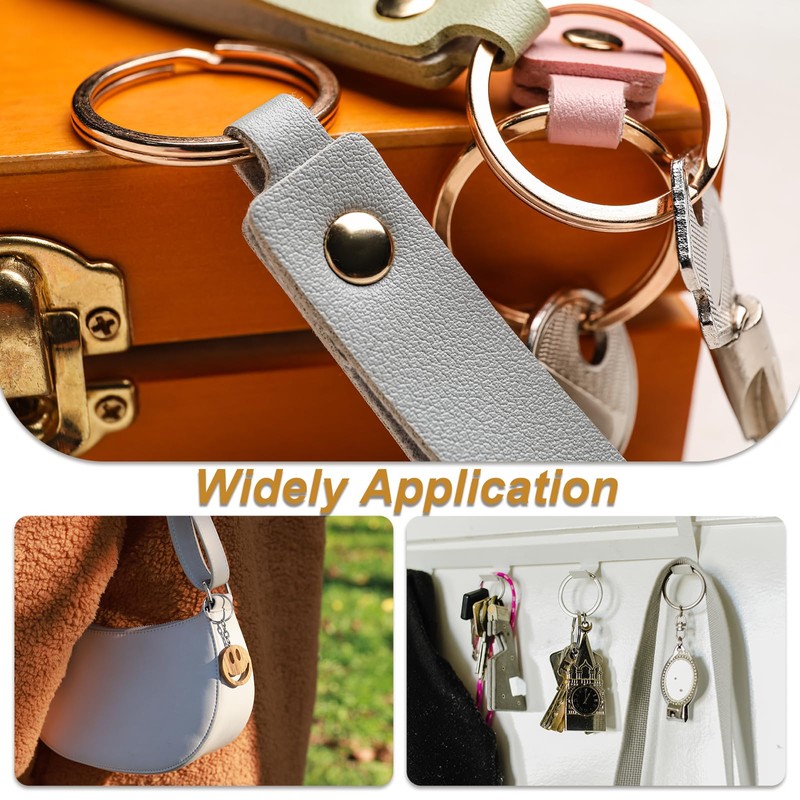 sourcing map Titanium Keychain Rings, 5 Pcs 0.75-inch Split Side