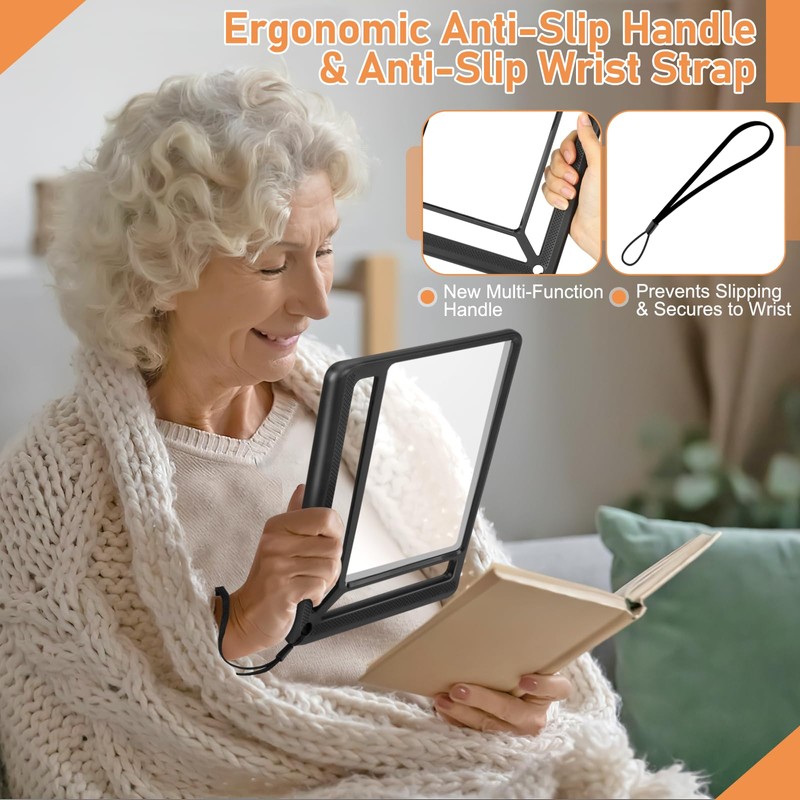 AKKYCVS 5X Full Page Magnifying Glass for Reading, Lightweight Rectangular