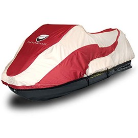 EliteShield Waterproof Trailerable Jet ski Cover for Sea Doo GTX is 260 300, 2010 -2021 3 Seater Blue/Grey