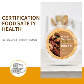 SHINYMOMO Air Fryer Liners Disposable,100Pcs Airfryer Paper Liners,Non Stick Parchment Paper Liners,Food Grade Air Fryer Accessories for Microwave Oven Steamer 7.9inch Round