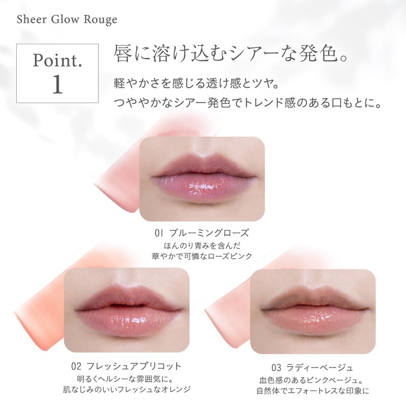 Natura Grasse Sheer Glow Rouge 01 Blooming Rose Lipstick