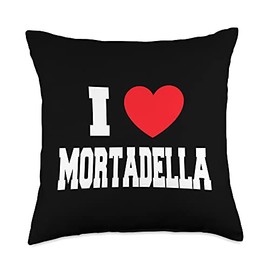 My Heart I Love Mortadella Throw Pillow, 18x18, Multicolor