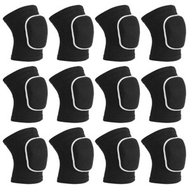 PATIKIL S Protective Knee Pads, 6 Pairs Sponge Volleyball Knee Pads, Breathable Dance Knee Pads, Support for Women, Men, Football, Basketball Training, Black White