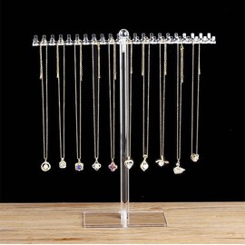 1 tier Acrylic Necklace Organizer, Clear Jewelry Holder Stand