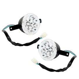 Nimomo Pack of 2 Motorcycle Headlights, 12 V LED Left Right Headlight Lamp Fit for B-u-ll F-a-rm Q-u-ad Crossmotor Dirt Bike ATV 150cc 250cc
