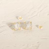 MYEARS Women Stud Earrings Gold Square Cluster Cubic Zirconia 14K