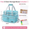 AMOIGEE Sewing Organizer Bag with 2 Clear Storage Boxes, Double
