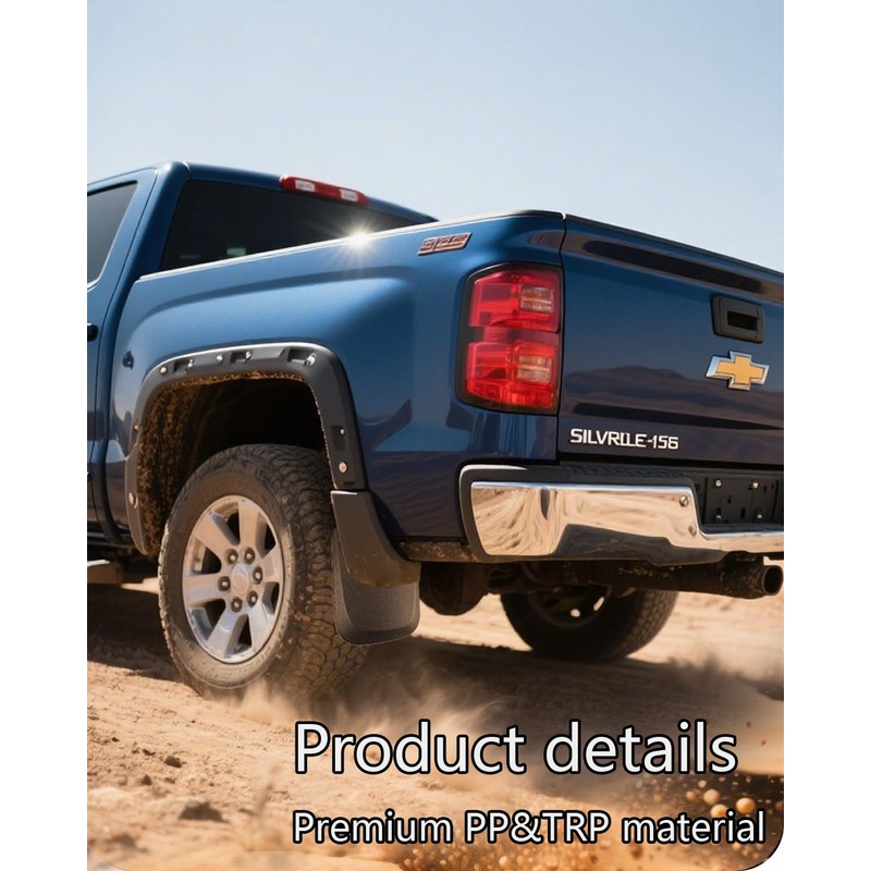Yldqcfu Heavy Duty Mud Flaps for Trucks - 4PC No-Drill