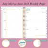 2024-2025 Planner - Weekly Monthly Planner Spiral Bound from July
