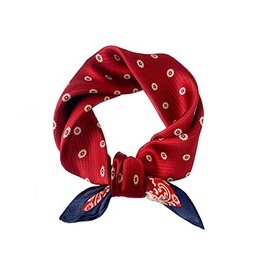 Tim & Tina Square 100% Mulberry Silk 21'' x 21'' Hair Scarf Head Sleeping Wrap Satin Head Scarf for Women (S17 Wavy Lines Red)