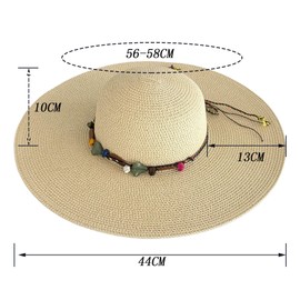 Womens Floppy Straw Sun Hat Wide Brim,Floppy Foldable Roll Up Cap Beach Sun Hat Adjustable Summer Beach Accessories Hat for Travel Green
