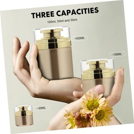 VICASKY 3 Pcs Airless Pump Jars Refillable Travel Bottles with Press Pump Heads for Creams Lotions Moisturizers and DIY Cosmetics Durable Design