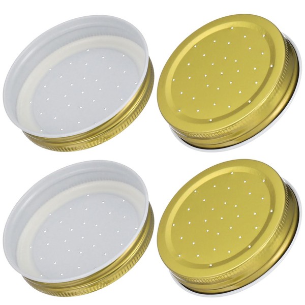 ​VICASKY 4Pcs Metal Bee Water Feeder Lids - Mason Jar
